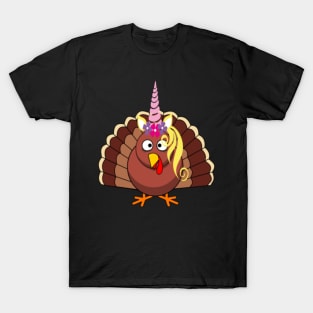 Turkey Unicorn Stickers Thanksgiving Gifts T-Shirt